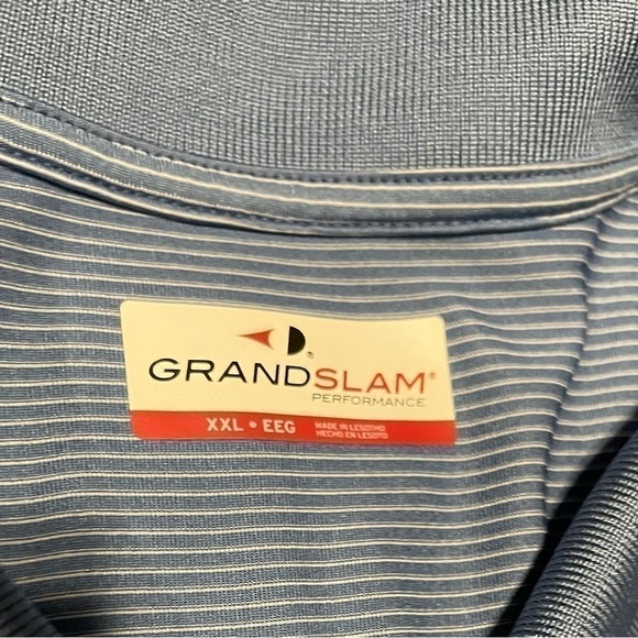 Men’s Grand Slam Regatta Blue Stripe Performance Polo XXL Excellent Condition - Picture 11 of 15